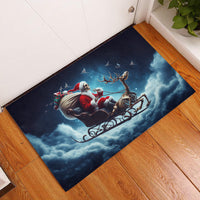 Skeleton Santa Claus Rubber Doormat Santa Claus Is Coming To Town - Wonder Print Shop