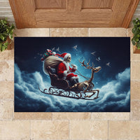Skeleton Santa Claus Rubber Doormat Santa Claus Is Coming To Town - Wonder Print Shop
