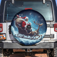Skeleton Santa Claus Spare Tire Cover Santa Claus Is Coming To Town - Wonder Print Shop