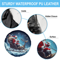 Skeleton Santa Claus Spare Tire Cover Santa Claus Is Coming To Town - Wonder Print Shop