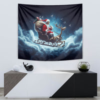 Skeleton Santa Claus Tapestry Santa Claus Is Coming To Town - Wonder Print Shop