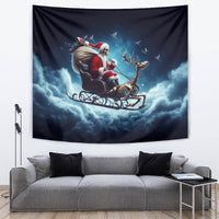 Skeleton Santa Claus Tapestry Santa Claus Is Coming To Town - Wonder Print Shop
