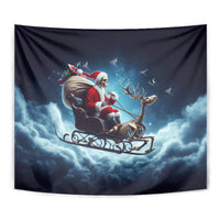 Skeleton Santa Claus Tapestry Santa Claus Is Coming To Town - Wonder Print Shop