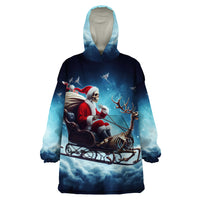 Skeleton Santa Claus Wearable Blanket Hoodie Santa Claus Is Coming To Town - Wonder Print Shop