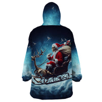 Skeleton Santa Claus Wearable Blanket Hoodie Santa Claus Is Coming To Town - Wonder Print Shop