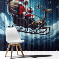 Skeleton Santa Claus Window Curtain Santa Claus Is Coming To Town - Wonder Print Shop