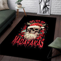 Skull Santa Claus Area Rug Ho Ho Ho Madafakas - Wonder Print Shop