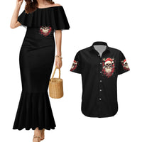 Skull Santa Claus Couples Matching Mermaid Dress and Hawaiian Shirt Ho Ho Ho Madafakas - Wonder Print Shop