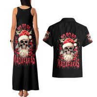 Skull Santa Claus Couples Matching Tank Maxi Dress and Hawaiian Shirt Ho Ho Ho Madafakas - Wonder Print Shop