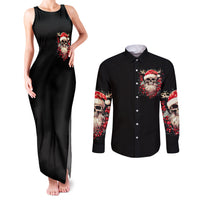 Skull Santa Claus Couples Matching Tank Maxi Dress and Long Sleeve Button Shirt Ho Ho Ho Madafakas - Wonder Print Shop