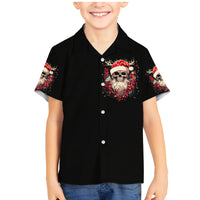 Skull Santa Claus Family Matching Mermaid Dress and Hawaiian Shirt Ho Ho Ho Madafakas - Wonder Print Shop