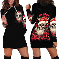 Skull Santa Claus Hoodie Dress Ho Ho Ho Madafakas - Wonder Print Shop