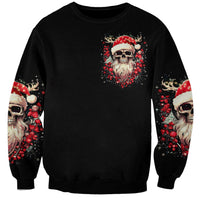 Skull Santa Claus Sweatshirt Ho Ho Ho Madafakas - Wonder Print Shop