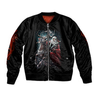 Viking Santa Claus Bomber Jacket Vahalla Santa Clau Coming - Wonder Print Shop