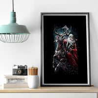 Viking Santa Claus Canvas Wall Art Vahalla Santa Clau Coming - Wonder Print Shop