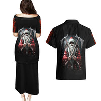 Viking Santa Claus Couples Matching Puletasi Dress and Hawaiian Shirt Vahalla Santa Clau Coming - Wonder Print Shop