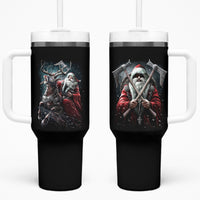 Viking Santa Claus Tumbler With Handle Vahalla Santa Clau Coming - Wonder Print Shop