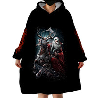 Viking Santa Claus Wearable Blanket Hoodie Vahalla Santa Clau Coming - Wonder Print Shop