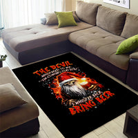 Skeleton Santa Claus Area Rug The Devil Whispered To Me I'm Coming For You I Whisper Back Bring Beer - Wonder Print Shop