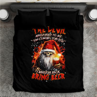 Skeleton Santa Claus Bedding Set The Devil Whispered To Me I'm Coming For You I Whisper Back Bring Beer - Wonder Print Shop