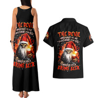 Skeleton Santa Claus Couples Matching Tank Maxi Dress and Hawaiian Shirt The Devil Whispered To Me I'm Coming For You I Whisper Back Bring Beer - Wonder Print Shop