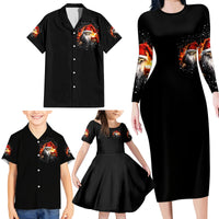 Skeleton Santa Claus Family Matching Long Sleeve Bodycon Dress and Hawaiian Shirt The Devil Whispered To Me I'm Coming For You I Whisper Back Bring Beer - Wonder Print Shop