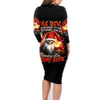 Skeleton Santa Claus Family Matching Long Sleeve Bodycon Dress and Hawaiian Shirt The Devil Whispered To Me I'm Coming For You I Whisper Back Bring Beer - Wonder Print Shop