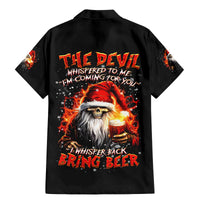 Skeleton Santa Claus Family Matching Mermaid Dress and Hawaiian Shirt The Devil Whispered To Me I'm Coming For You I Whisper Back Bring Beer - Wonder Print Shop