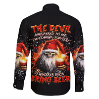 Skeleton Santa Claus Family Matching Off Shoulder Maxi Dress and Hawaiian Shirt The Devil Whispered To Me I'm Coming For You I Whisper Back Bring Beer - Wonder Print Shop