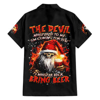Skeleton Santa Claus Family Matching Short Sleeve Bodycon Dress and Hawaiian Shirt The Devil Whispered To Me I'm Coming For You I Whisper Back Bring Beer - Wonder Print Shop