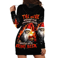 Skeleton Santa Claus Hoodie Dress The Devil Whispered To Me I'm Coming For You I Whisper Back Bring Beer - Wonder Print Shop