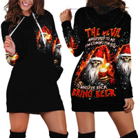 Skeleton Santa Claus Hoodie Dress The Devil Whispered To Me I'm Coming For You I Whisper Back Bring Beer - Wonder Print Shop