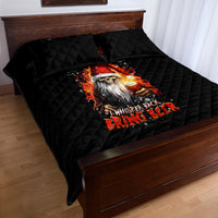 Skeleton Santa Claus Quilt Bed Set The Devil Whispered To Me I'm Coming For You I Whisper Back Bring Beer - Wonder Print Shop