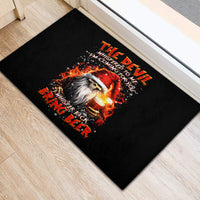 Skeleton Santa Claus Rubber Doormat The Devil Whispered To Me I'm Coming For You I Whisper Back Bring Beer - Wonder Print Shop