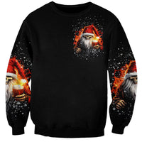 Skeleton Santa Claus Sweatshirt The Devil Whispered To Me I'm Coming For You I Whisper Back Bring Beer - Wonder Print Shop