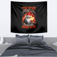 Skeleton Santa Claus Tapestry The Devil Whispered To Me I'm Coming For You I Whisper Back Bring Beer - Wonder Print Shop