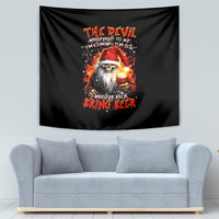 Skeleton Santa Claus Tapestry The Devil Whispered To Me I'm Coming For You I Whisper Back Bring Beer - Wonder Print Shop