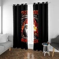 Skeleton Santa Claus Window Curtain The Devil Whispered To Me I'm Coming For You I Whisper Back Bring Beer - Wonder Print Shop