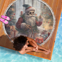 Skeleton Santa Claus Beach Blanket Repair For Christmas Santa Claus - Wonder Print Shop