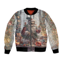 Skeleton Santa Claus Bomber Jacket Repair For Christmas Santa Claus - Wonder Print Shop
