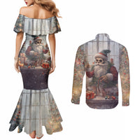 skeleton-santa-claus-couples-matching-mermaid-dress-and-long-sleeve-button-shirt-repair-for-christmas-santa-claus