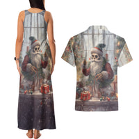 Skeleton Santa Claus Couples Matching Tank Maxi Dress and Hawaiian Shirt Repair For Christmas Santa Claus - Wonder Print Shop