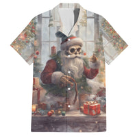 Skeleton Santa Claus Family Matching Long Sleeve Bodycon Dress and Hawaiian Shirt Repair For Christmas Santa Claus - Wonder Print Shop