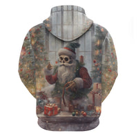 Skeleton Santa Claus Hoodie Repair For Christmas Santa Claus - Wonder Print Shop