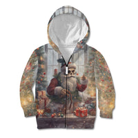 Skeleton Santa Claus Kid Hoodie Repair For Christmas Santa Claus - Wonder Print Shop