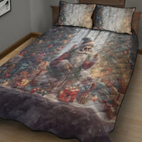 Skeleton Santa Claus Quilt Bed Set Repair For Christmas Santa Claus - Wonder Print Shop