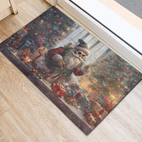 Skeleton Santa Claus Rubber Doormat Repair For Christmas Santa Claus - Wonder Print Shop