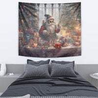 Skeleton Santa Claus Tapestry Repair For Christmas Santa Claus - Wonder Print Shop