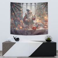 Skeleton Santa Claus Tapestry Repair For Christmas Santa Claus - Wonder Print Shop