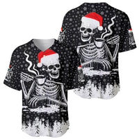 Skeleton Santa Claus Baseball Jersey Scary Skeleton Santa Claus Coming - Wonder Print Shop